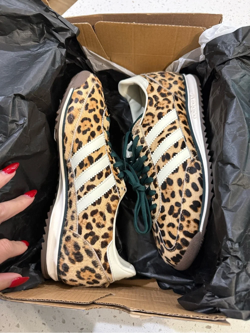 adidas Leopard-Print Women's Sneakers in Cream, Brown & Black 8 Women’s